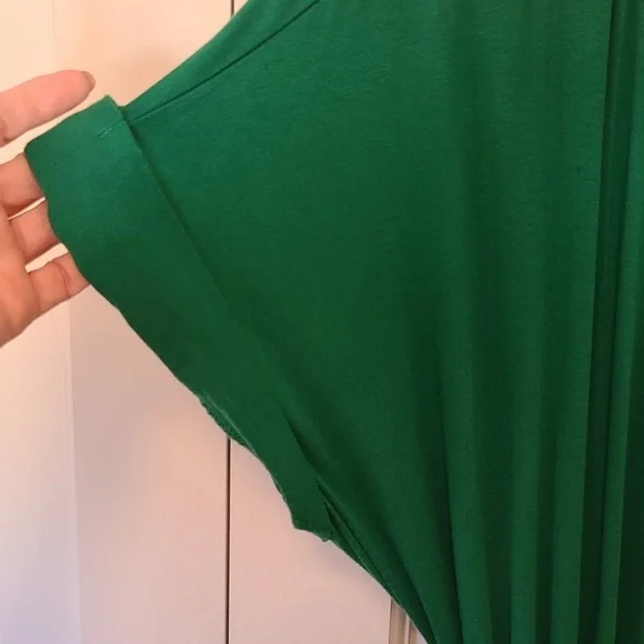 ELOQUII Maxi Wrap Dress, Kelly Green. Size 18 - Picture 3 of 4